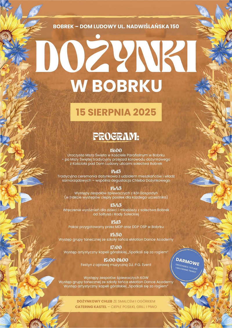 Dozynki Bobrek 2025 plakat maly