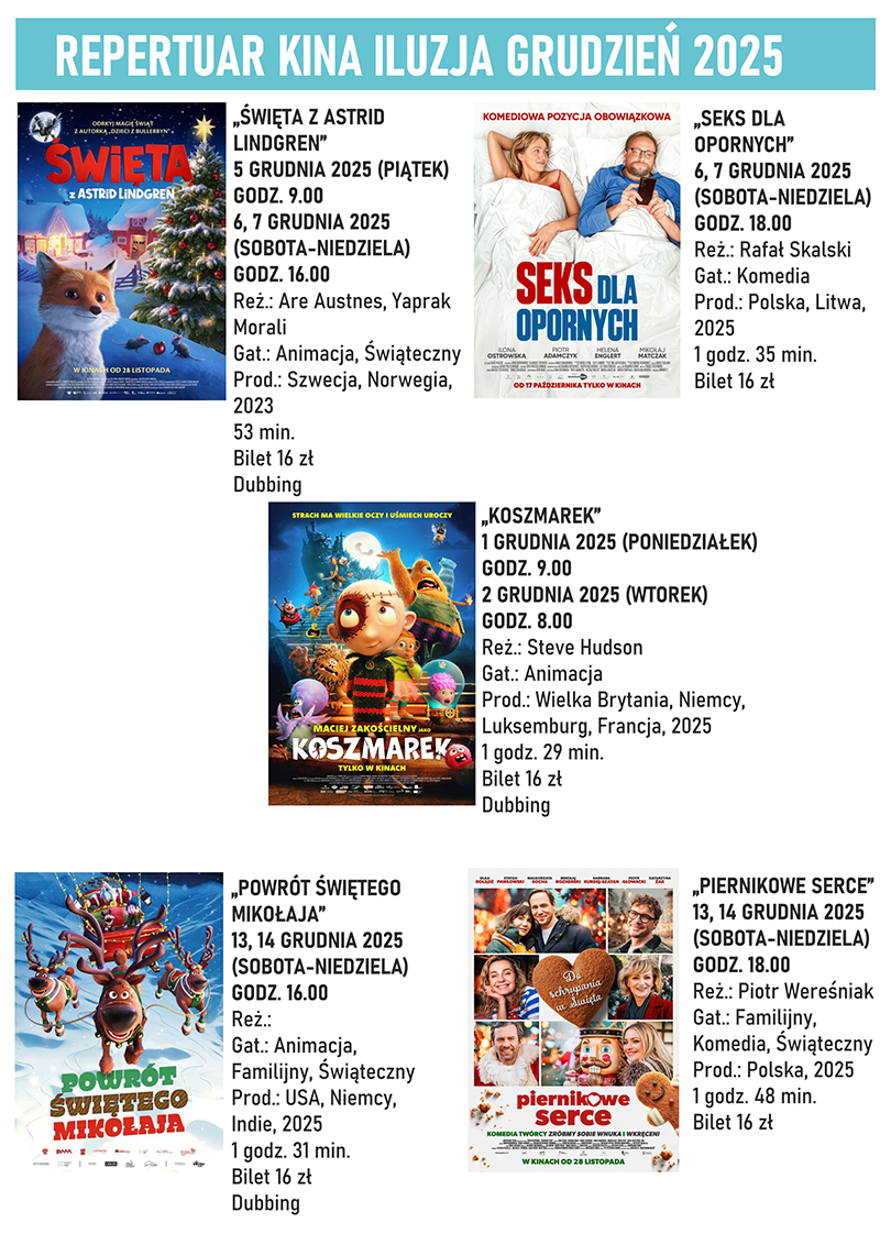 Repertuar Kina Iluzja Grudzien 2025 plakat maly