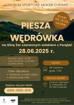 Piesza wędrówka na Górę Żar czerwonym szlakiem z Porąbki 2025